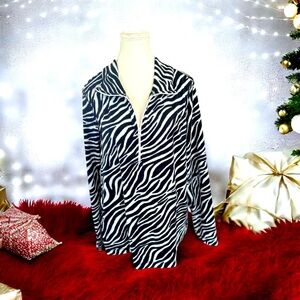 EXERTEK Zebra Activewear Fleece Athleisure Pullover Size XL
